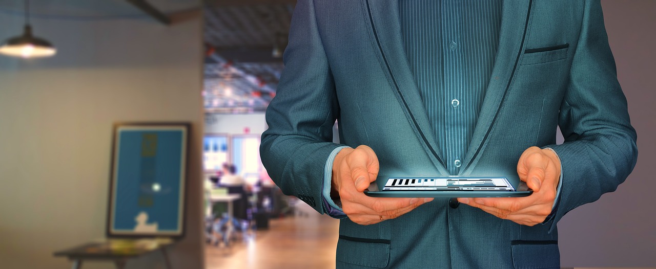 business man with technology